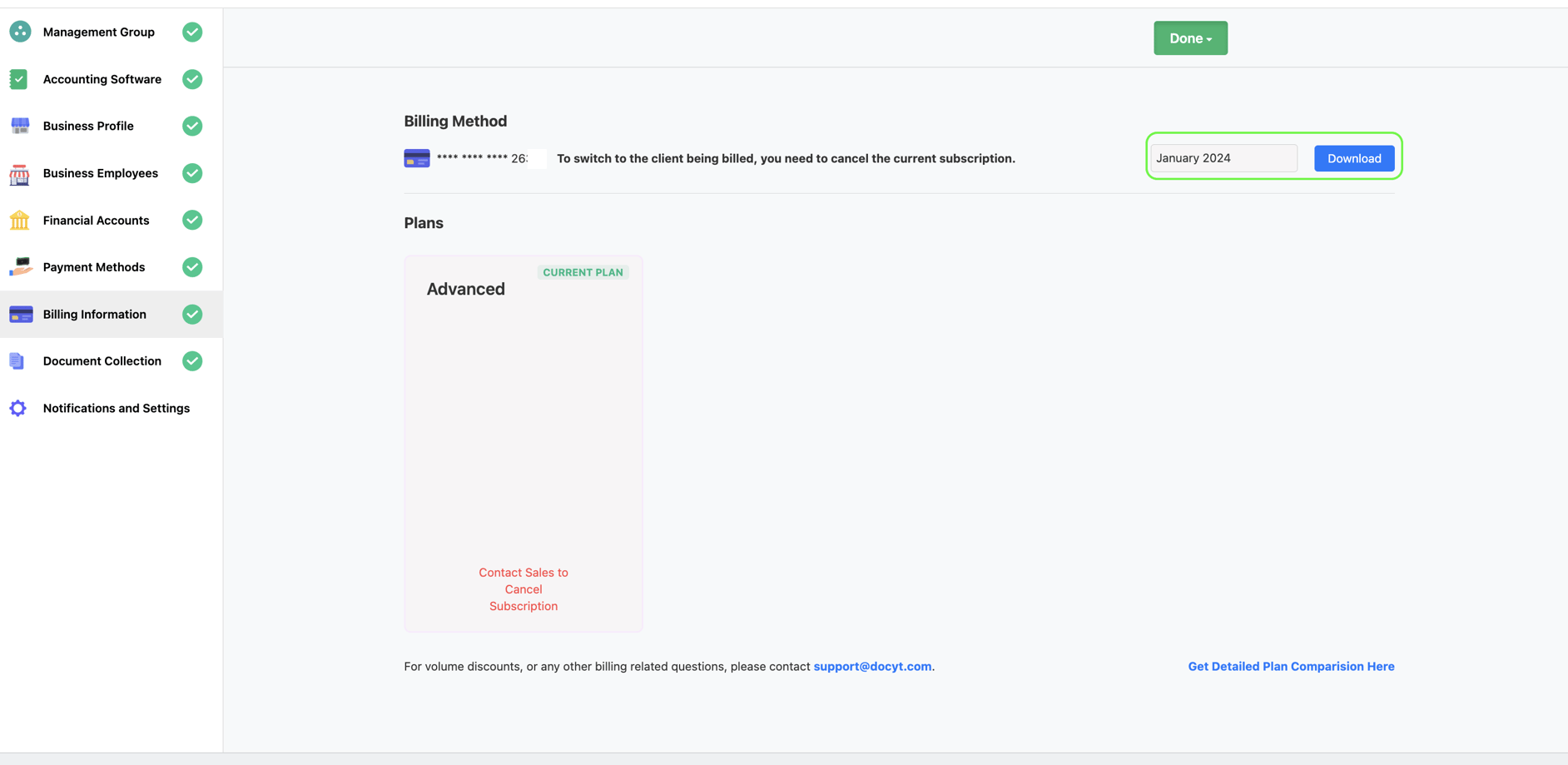 How to download receipt from billing page
